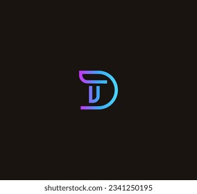 Letras alfabéticas logotipo del icono del monograma TD, DT.