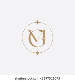 Letras alfabéticas logotipo de ícono de monograma GM o MG. Ilustración del vector