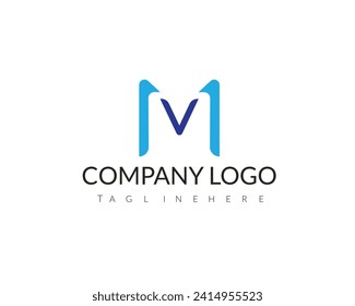 Letras de alfabeto logotipo de icono de monograma MV