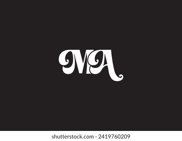 alphabet letters monogram icon logo AM or MA