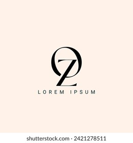 Alphabet letters monogram icon logo OZ or ZO