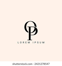Alphabet letters monogram icon logo OP or PO