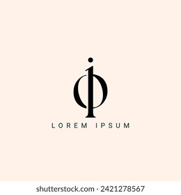 Alphabet letters monogram icon logo OI or IO