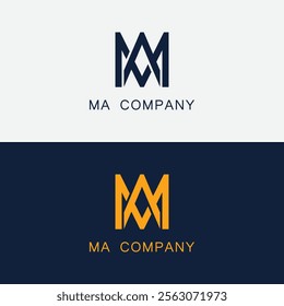 alphabet letters monogram icon logo AM or MA
