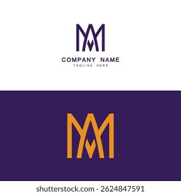 alphabet letters monogram icon logo AM or MA