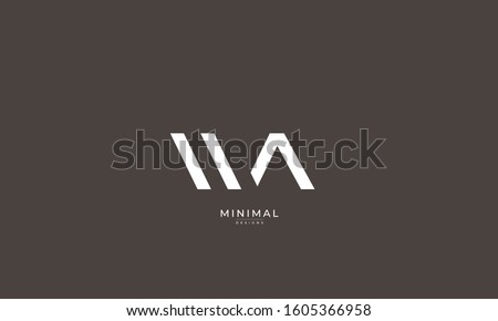 Alphabet letters monogram icon logo WA or AW