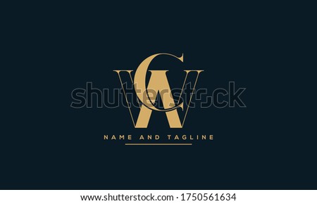alphabet letters monogram icon logo CW or WC