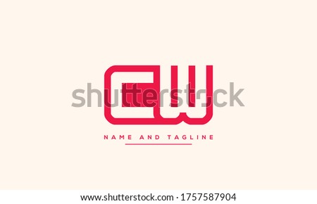 alphabet letters monogram icon logo CW or WC