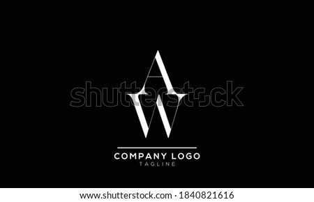 alphabet letters monogram icon logo AW or WA