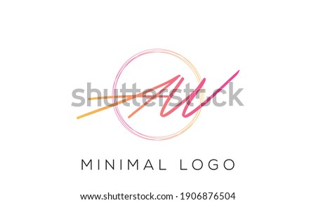 alphabet letters monogram icon logo AW or WA