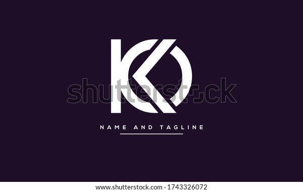 Alphabet Letters Monogram Icon Logo Ko Stock Vector (Royalty Free ...