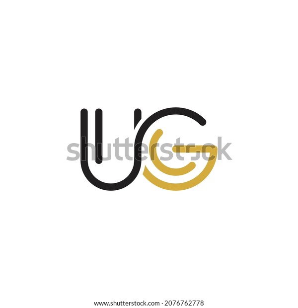 Alphabet letters\
monogram icon logo UG or\
GU