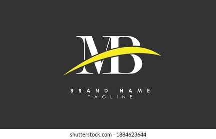 Alphabet letters. Monogram Initials logo MB, M and B