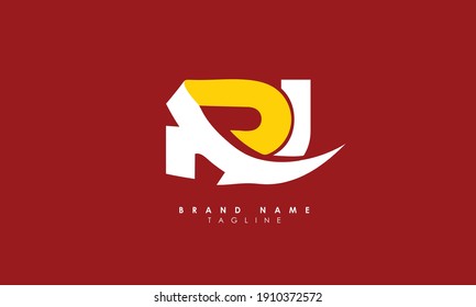 Alphabet-Buchstaben, Monogram-Initials-Logo RJ, R und J, Alphabet Letters RJ minimalistisches Logo-Design in einer einfachen und eleganten Schriftart, Einzigartige moderne, minimalrunde Modemarken mit minimalistischer Form
