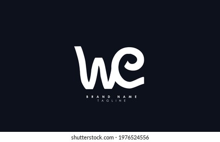 Alphabet letters. Monogram Initials logo WE, EW, W and E