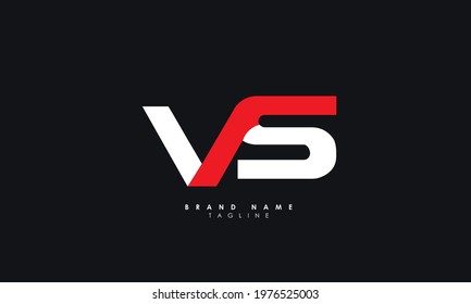 Alphabet letters. Monogram Initials logo VS, SV, V and S