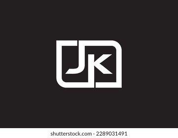 Letras alfabéticas Diseño del logotipo de Monograma JK