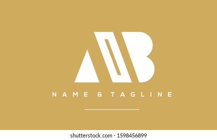 Alphabet letters monogram logo AB,BA,A and B