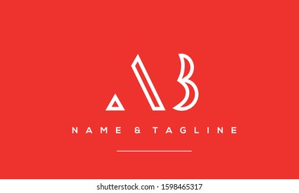 Alphabet letters monogram logo AB,BA,B and A