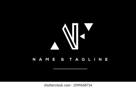 Alphabet letters monogram logo AF,FA,A and F