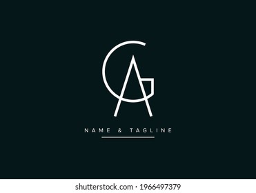 Alphabet letters monogram logo AG or GA