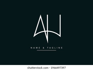 Alphabet letters monogram logo AH or HA
