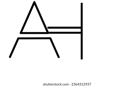 Alphabet letters monogram logo AH or HA