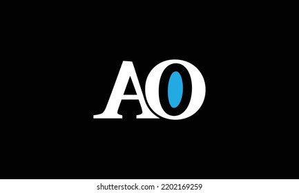 Alphabet letters Monogram logo AO, OA, A and O