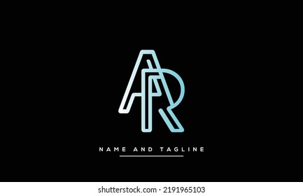 Alphabet letters monogram logo AR or RA