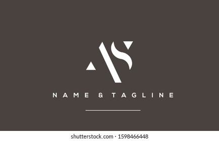Alphabet letters monogram logo AS,SA,S and A