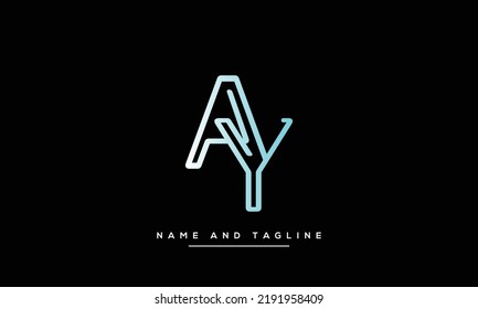 Alphabet letters monogram logo AY or YA