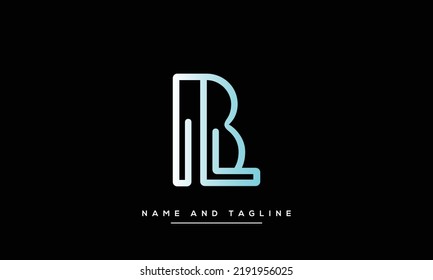 Alphabet letters monogram logo BL or LB