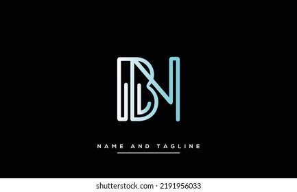 Alphabet letters monogram logo BN or NB