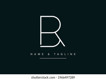 Alphabet letters monogram logo BR or RB