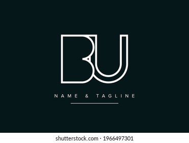 Alphabet letters monogram logo BU or UB