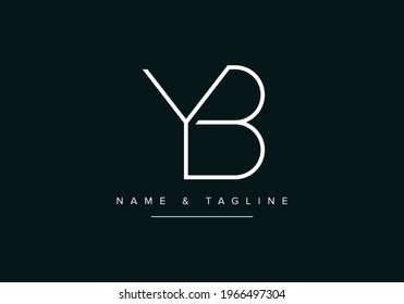 Alphabet letters monogram logo BY or YB