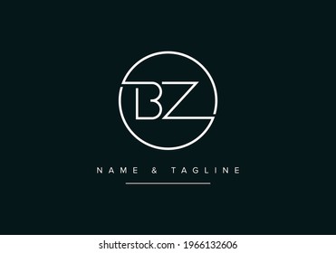 Alphabet letters monogram logo BZ or ZB