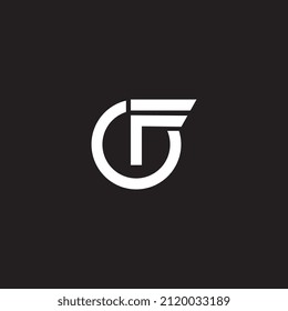 Letras alfabéticas monograma CF, DE