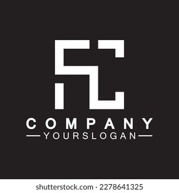Letras alfabetas con el logotipo de monograma CF, FC, C y F, diseño de icono de letra blanca elegante y profesional sobre fondo negro.