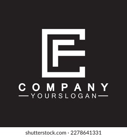 Letras alfabetas con el logotipo de monograma CF, FC, C y F, diseño de icono de letra blanca elegante y profesional sobre fondo negro.