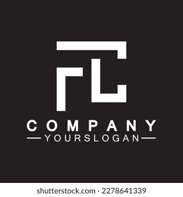 Alphabet letters monogram logo CF,FC,C and F, elegant and Professional white color letter icon design on black background.
