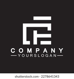 Letras alfabetas con el logotipo de monograma CF, FC, C y F, diseño de icono de letra blanca elegante y profesional sobre fondo negro.