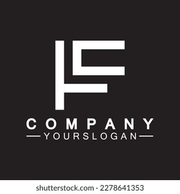 Alphabet letters monogram logo CF,FC,C and F, elegant and Professional white color letter icon design on black background.