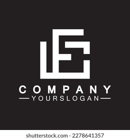 Alphabet letters monogram logo CF,FC,C and F, elegant and Professional white color letter icon design on black background.