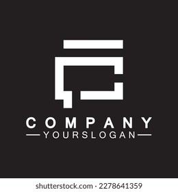 Alphabet letters monogram logo CF,FC,C and F, elegant and Professional white color letter icon design on black background.