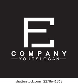 Letras alfabetas con el logotipo de monograma CF, FC, C y F, diseño de icono de letra blanca elegante y profesional sobre fondo negro.
