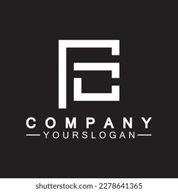 Alphabet letters monogram logo CF,FC,C and F, elegant and Professional white color letter icon design on black background.