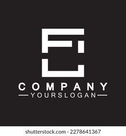 Alphabet letters monogram logo CF,FC,C and F, elegant and Professional white color letter icon design on black background.