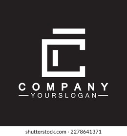 Alphabet letters monogram logo CF,FC,C and F, elegant and Professional white color letter icon design on black background.
