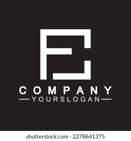 Alphabet letters monogram logo CF,FC,C and F, elegant and Professional white color letter icon design on black background.